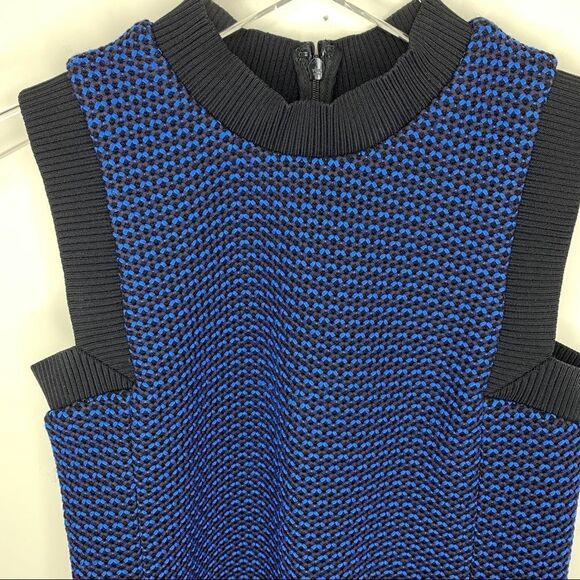 Derek Lam Mock Turtleneck Sweater Tank Blue/Black - Picture 4 of 14